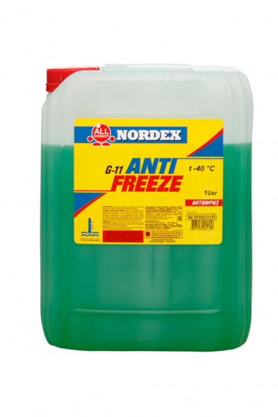 Антифриз (-40) зеленый G-11 NORDEX  10кг. (9,28л.)