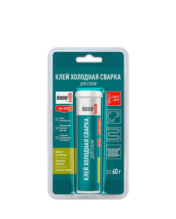 Клей “Холодная сварка” для стали KUDO 60гр. /кор.12шт./ KU-H102