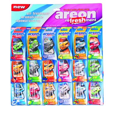 Освежитель Areon REFRESHMENT LIQUID Mix АUТО (гелевый) /комплект.24 шт./ 704-025-MXA