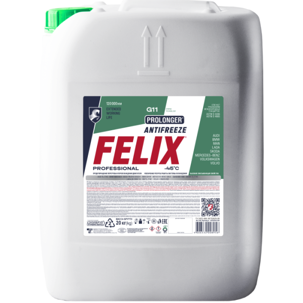 Антифриз (-40) зелёный G-11 Т-С FELIX PROLONGER  20кг. (г.Дзержинск)