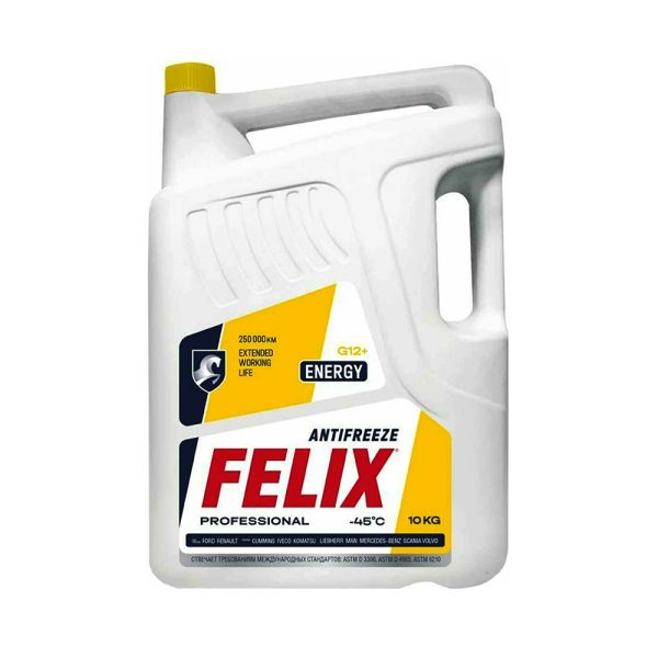 Антифриз (-45) жёлтый G-12+ Т-С FELIX Energy  10кг. (г.Дзержинск) /кор.2шт./