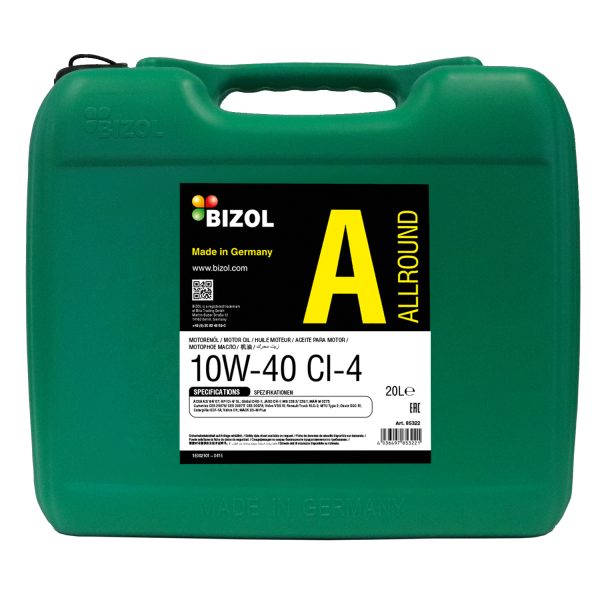 10/40 Allround BIZOL  20л. синт. API CI-4/SL Масло моторное 85322