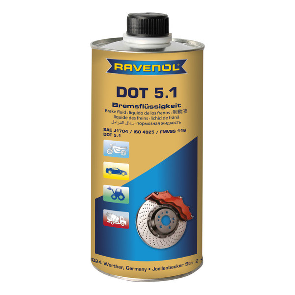 Тормозная жидкость DOT 5.1 RAVENOL   1л. синт. /кор.12шт./ 1350602-001