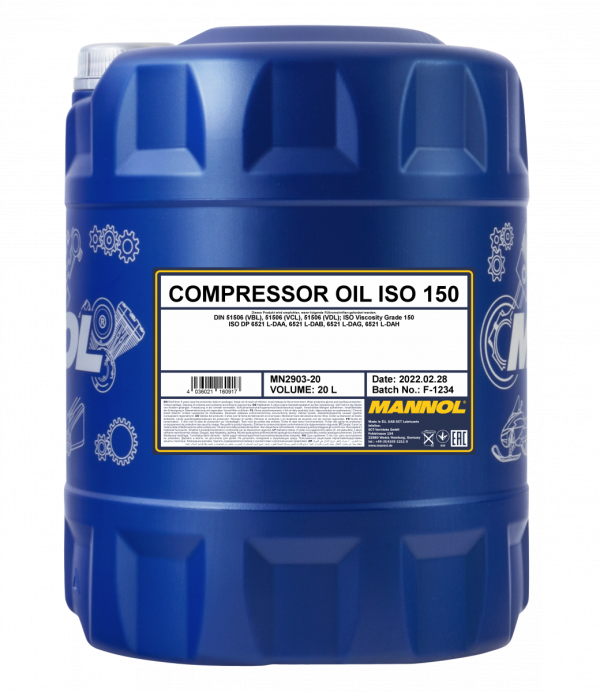 Compressor Oil ISO 150 MANNOL 20л. мин. Масло компрессорное