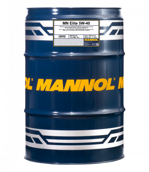 5/40 Elite MANNOL  60л. синт. API SN/CH-4 Масло моторное