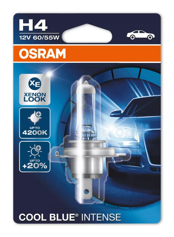 Лампа H4 12V 60/55W P43t-38 Cool Blue Intense 4200K OSRAM 64193CBI