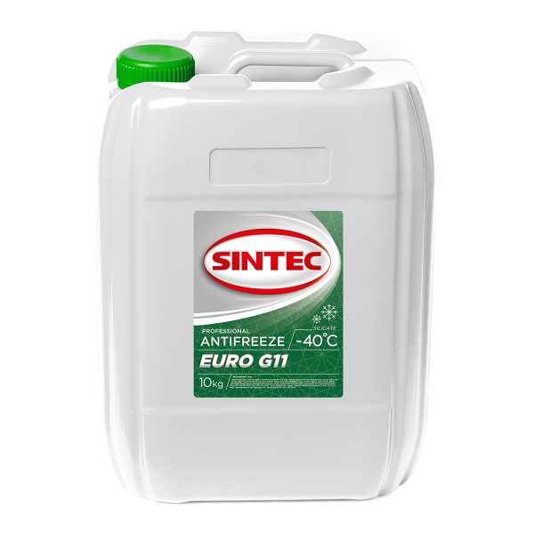 Антифриз -40 зелёный Sintec EURO G-11 10кг. АКЦИЯ (8кг.+ 2кг. бесплатно )