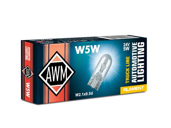 Лампа AWM W5W 24V 5W (W2.1×9,5D)