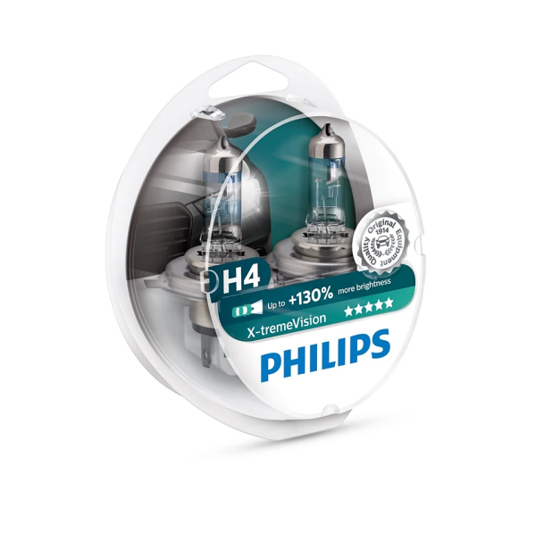 Лампа H4 Philips X-treme Vision 60/55 + 100%, компл