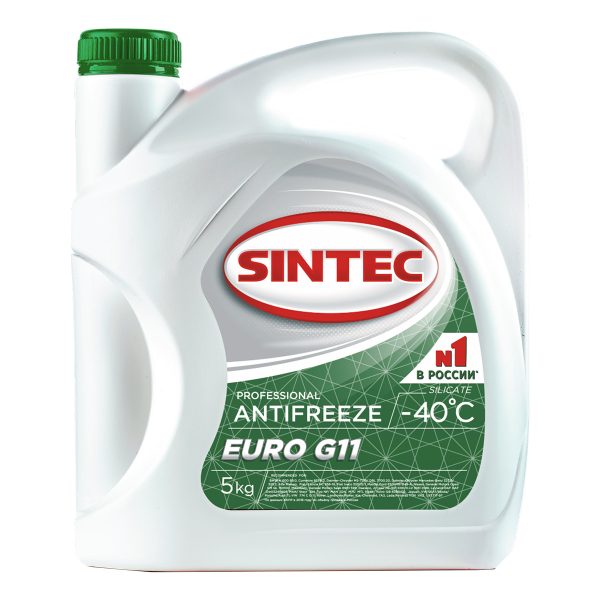 Антифриз -40 зелёный Sintec EURO G-11  5кг. АКЦИЯ (4+1л. бесплатно)