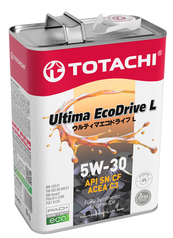 5/30 Ultima EcoDrive L TOTACHI   4л. синт. API SN/CF Масло моторное /кор.6шт./