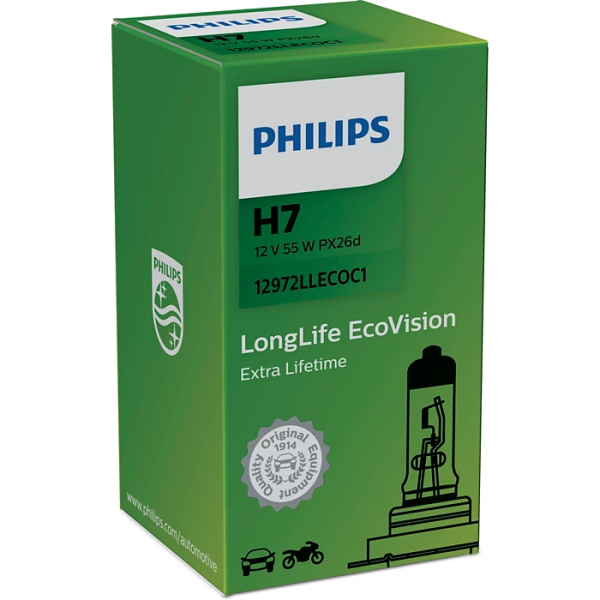 Лампа H7 Philips Longlife EcoVision C1 (арт.12972LLECOC1)