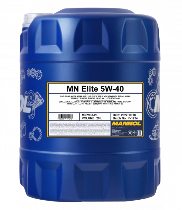 5/40 Elite MANNOL  20л. синт. API SN/CH-4 Масло моторное