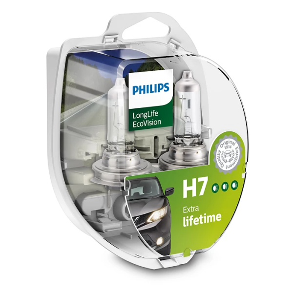 Лампа H7 Philips Longlife EcoVision к/т (арт.12972LLECOS2)