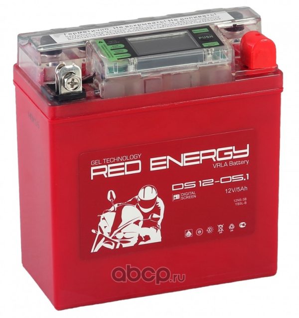 5 о.п Red Energy AGM VRLA 12N5-3B 50А (120x61x129)