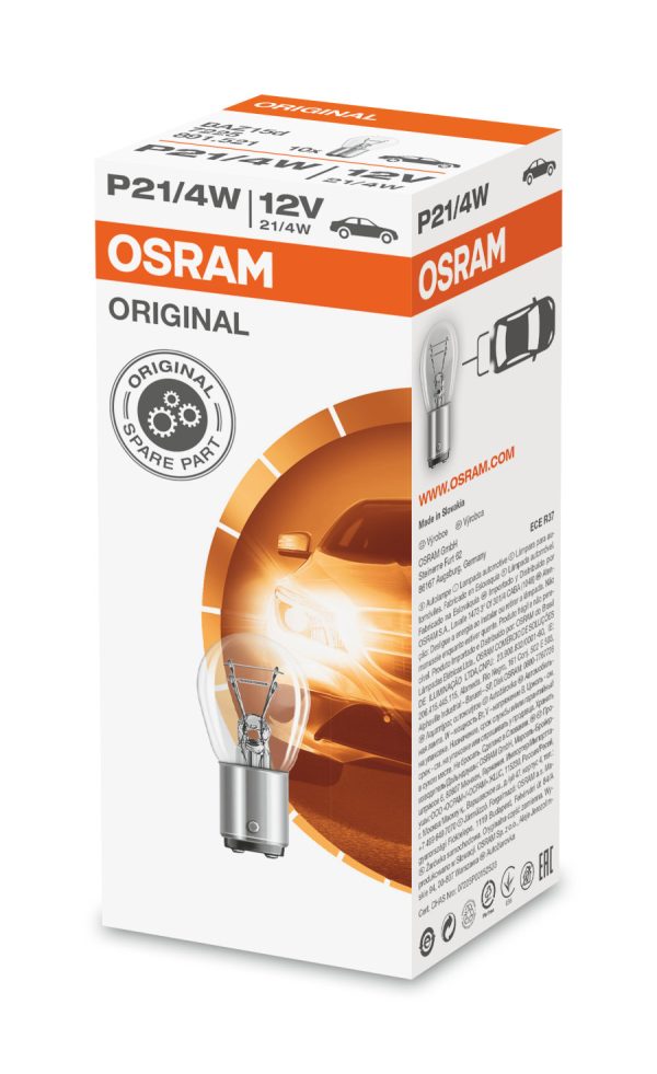 Лампа P21/4W 12V 21/4W BAZ15d Original Line OSRAM 7225