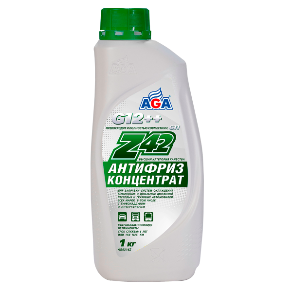 Антифриз. Концентрат, зеленый Z42    1кг. /кор.10шт./ AGA316Z