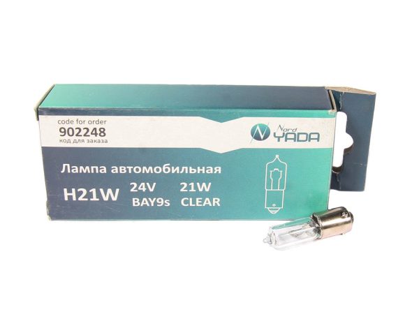 Лампа H21W 24V 21W NordYADA CLEAR /ук.пов., стоп-сигнал, противотум./10шт.